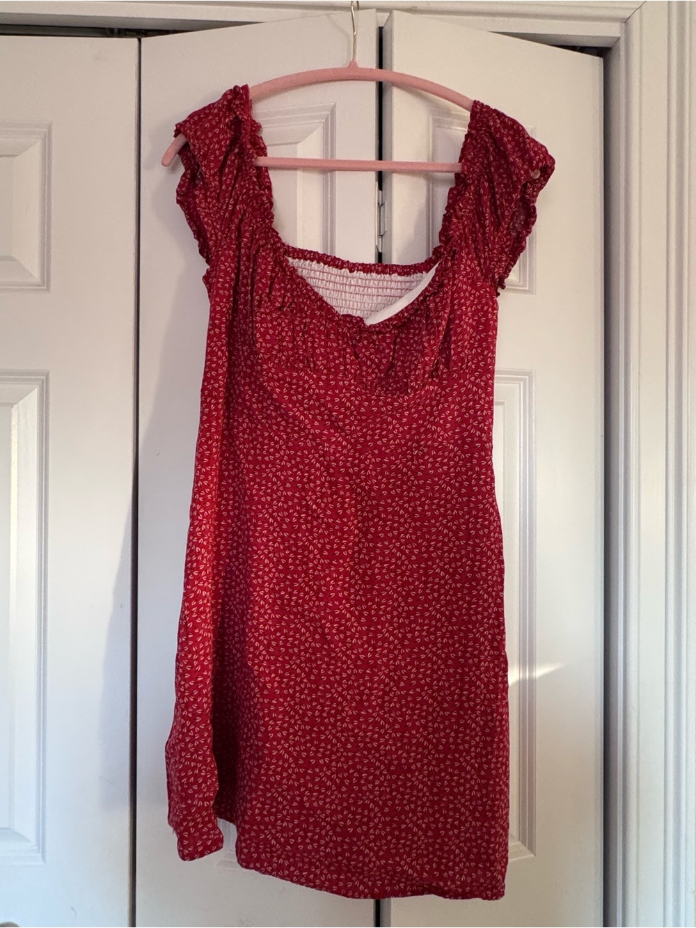 Cupshe Red Floral Square-Neck Dress